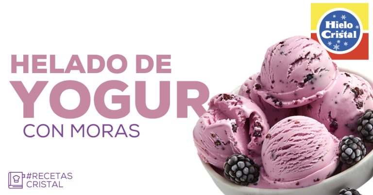 Helado de Yogur con Moras sin Máquina | #RecetasCristal