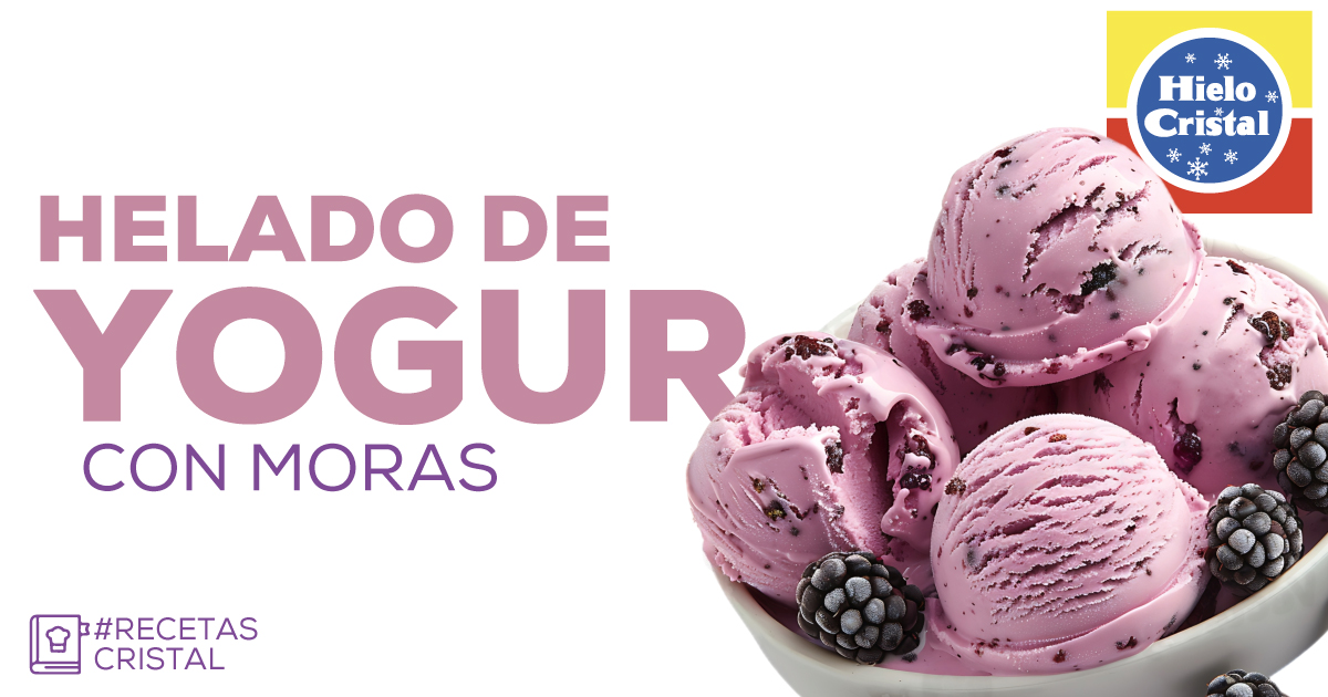 Helado de Yogur con Moras sin Máquina | #RecetasCristal