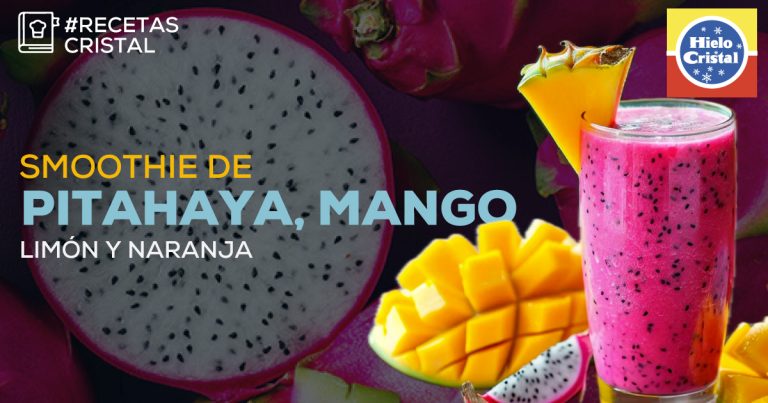 Smoothie de Pitahaya, Mango, Limón y Naranja | #RecetasCristal