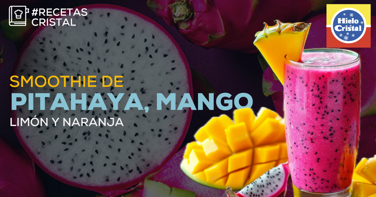 Smoothie de Pitahaya, Mango, Limón y Naranja | #RecetasCristal